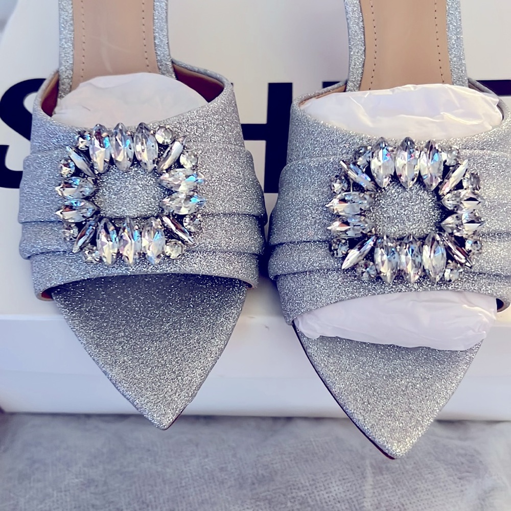 Schultz Glitter Sparkle Slide Heels - Picture 6 of 7